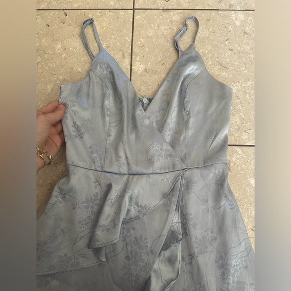 Altar’d State Floral Blue Green Satin Layered Dress Womens XS - Picture 3 of 4